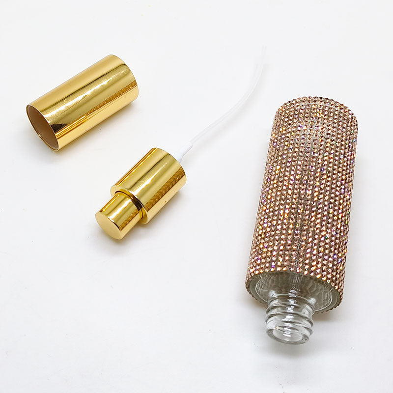 30ml Glass Refillable Travel Spray Bottle with Crystal Studs and Pump