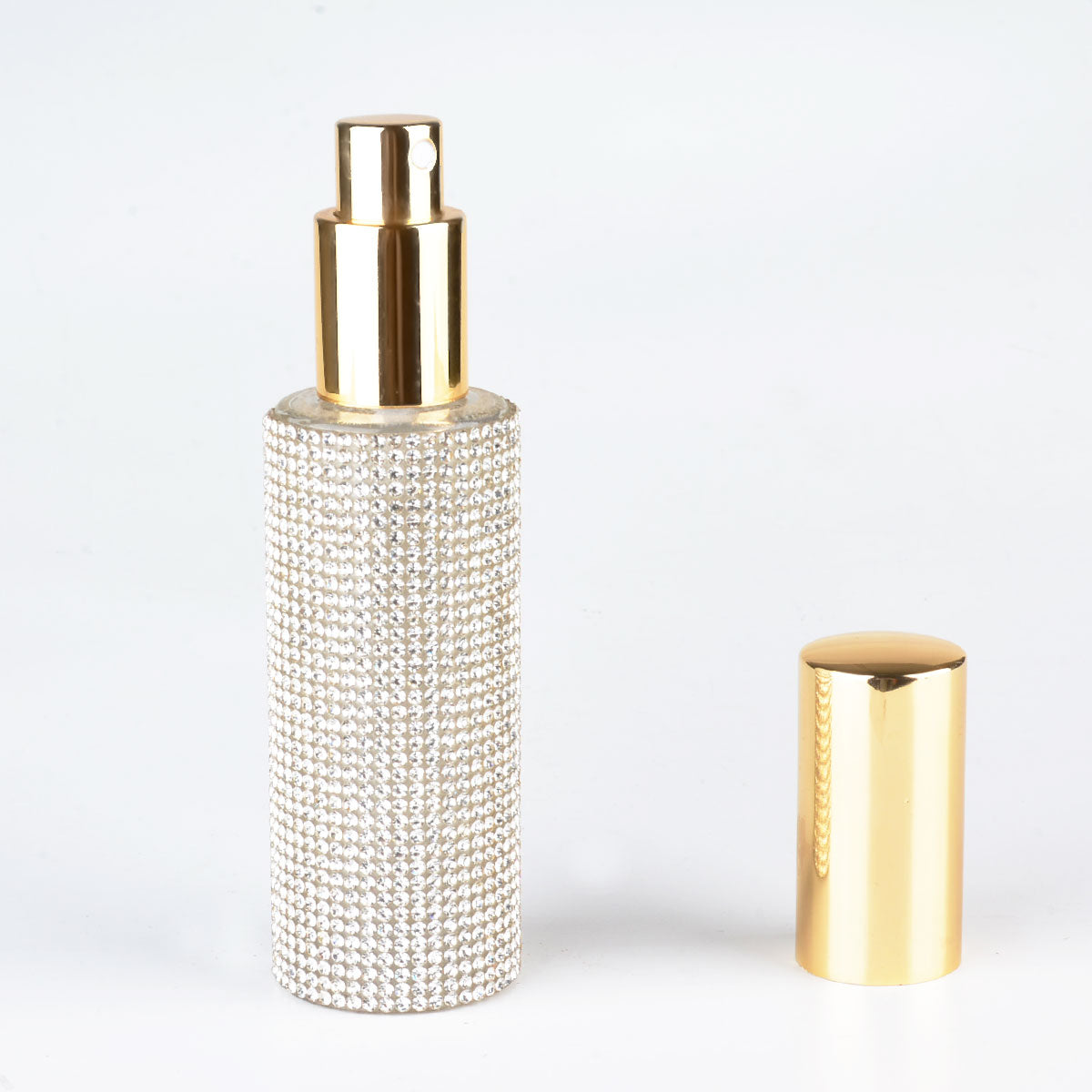 30ml Glass Refillable Travel Spray Bottle with Crystal Studs and Pump
