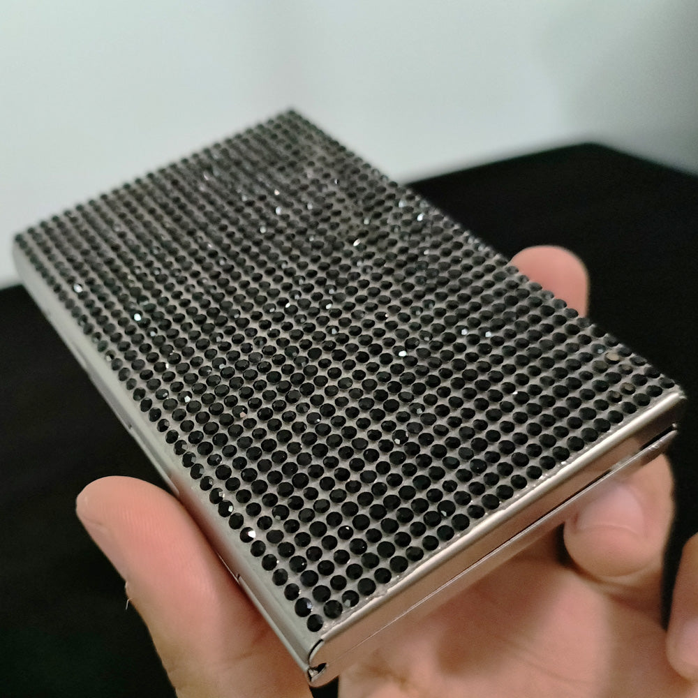Crystal-Embellished Card Holder for Women - Sleek 6-Card Slot Design
