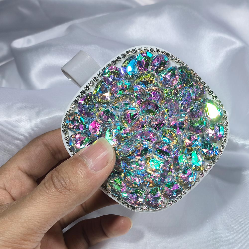 Glam Compact Pill Case: Crystal-Studded & Portable