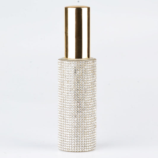 30ml Glass Refillable Travel Spray Bottle with Crystal Studs and Pump