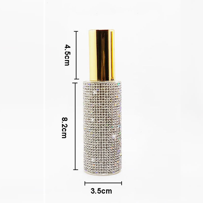 30ml Glass Refillable Travel Spray Bottle with Crystal Studs and Pump