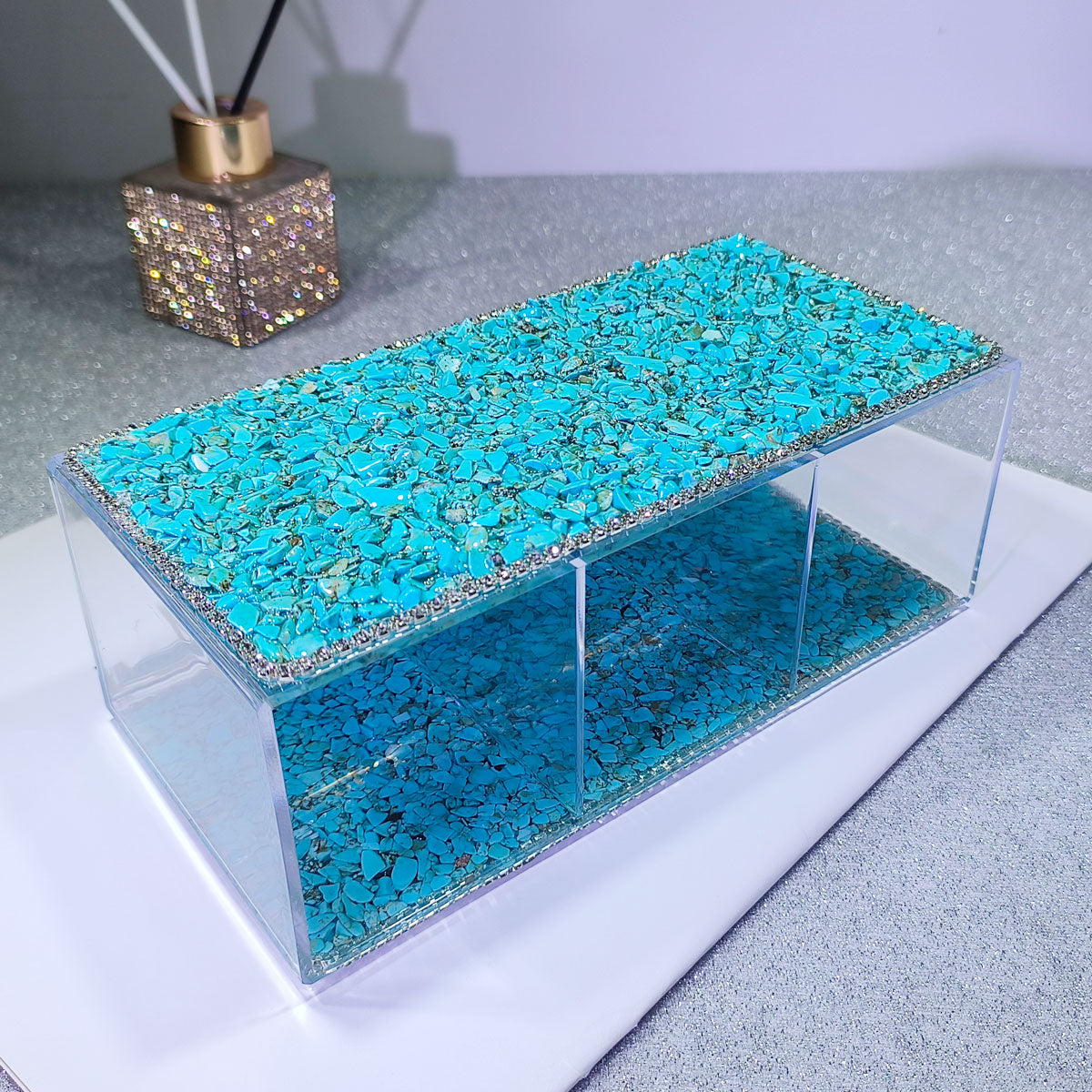 Classic Textured Crushed Stone Pen Holder for Office and Study