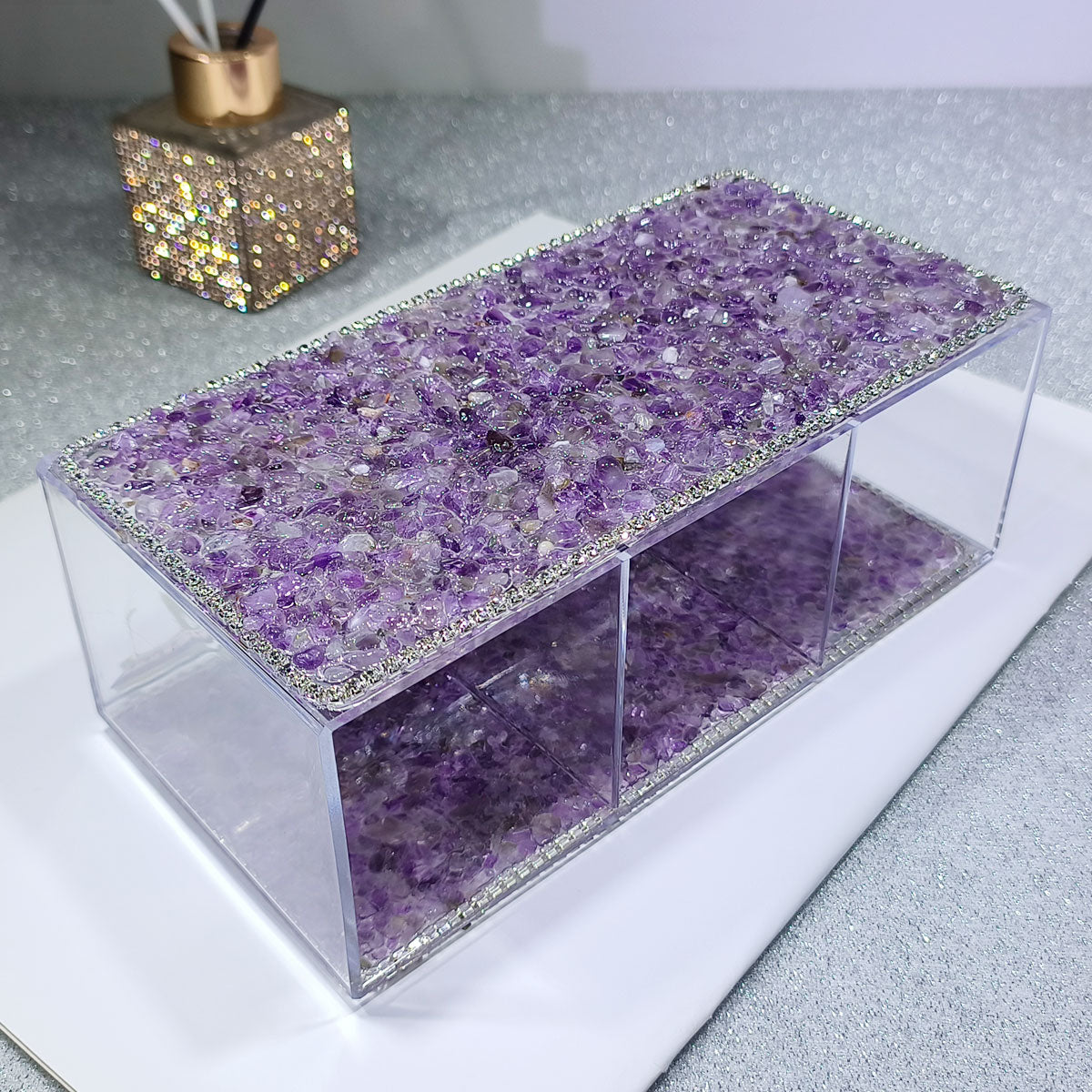 Classic Textured Crushed Stone Pen Holder for Office and Study