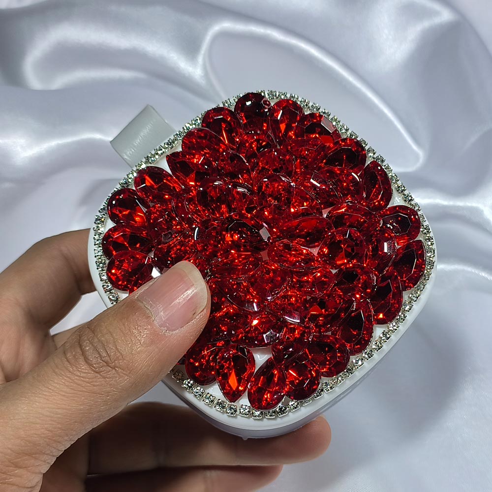 Glam Compact Pill Case: Crystal-Studded & Portable