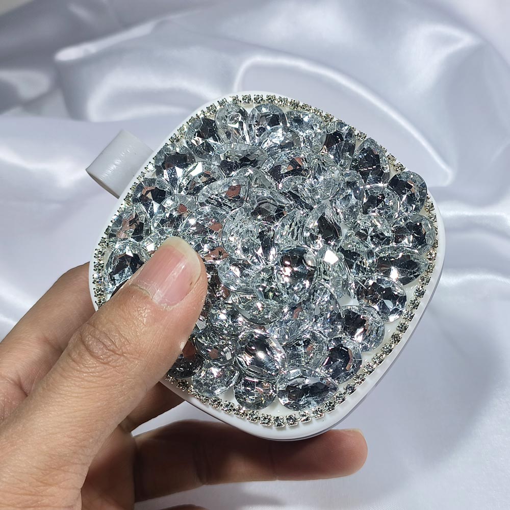 Glam Compact Pill Case: Crystal-Studded & Portable