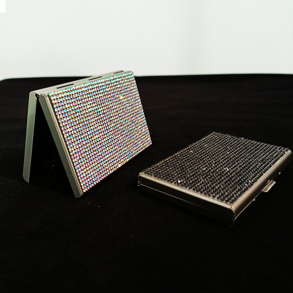 Crystal-Embellished Card Holder for Women - Sleek 6-Card Slot Design