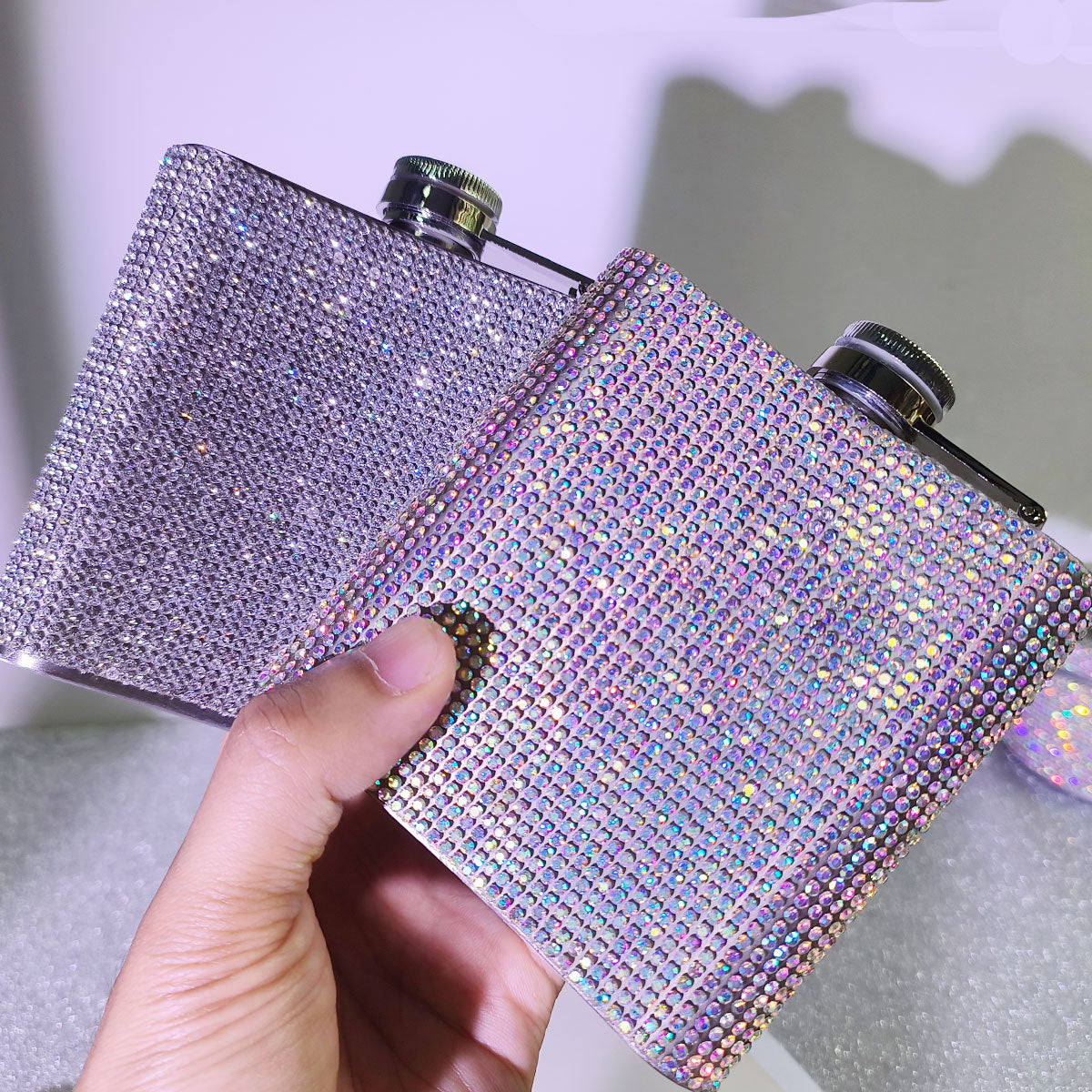6oz Travel Hip Flask with Glittering Designs