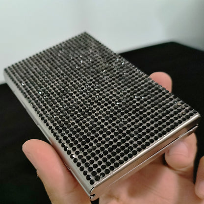 Crystal-Embellished Card Holder for Women - Sleek 6-Card Slot Design