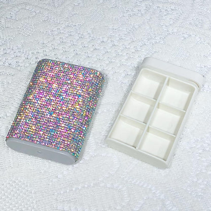 Elegant Crystal-Encrusted Pill Case for Women