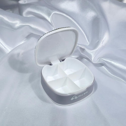 Glam Compact Pill Case: Crystal-Studded & Portable
